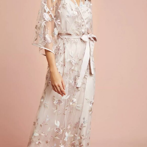 Rya Collection Juliette 3/4 Sleeve Embroidered Robe - Picture 2 of 6